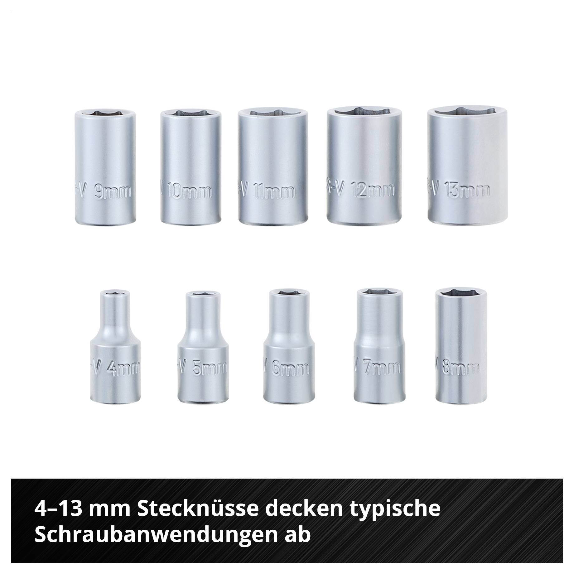 Einhell Umschaltknarren-Set metrisch 1/4" 13teilig 372411