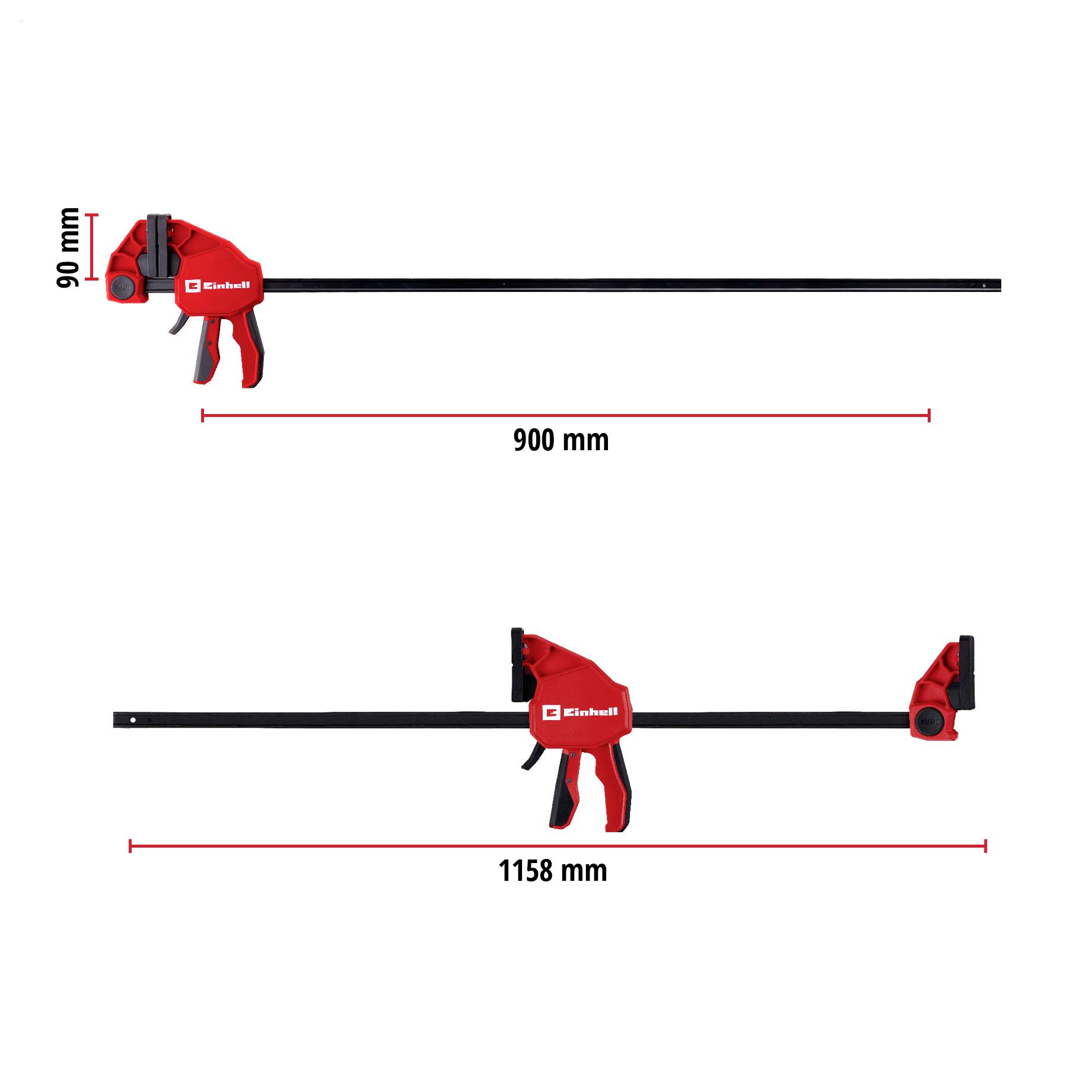 Einhell 930122 Einhandzwinge Produktabmessung, Länge: 121mm