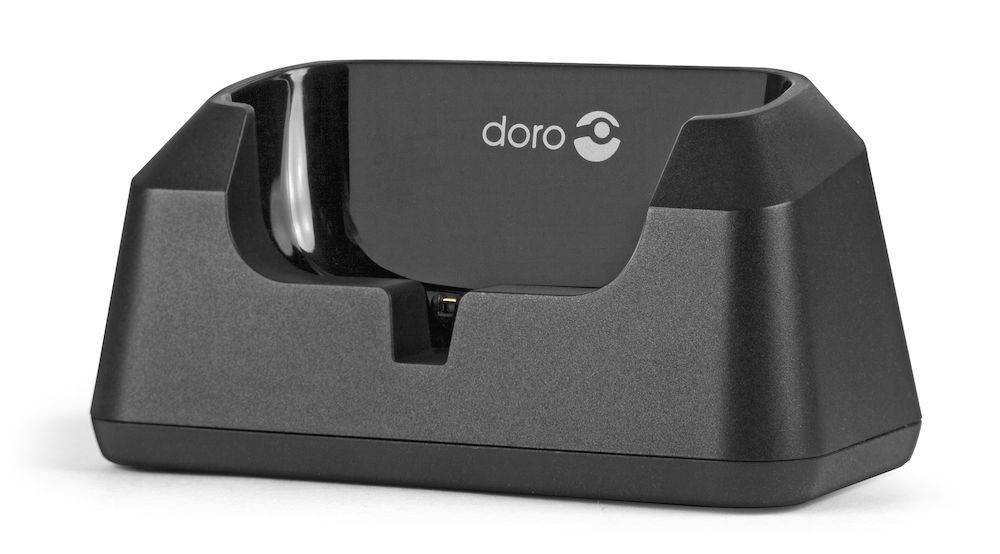 Schwarze Doro-Telefon-Ladeschale/Dock mit zentriertem 