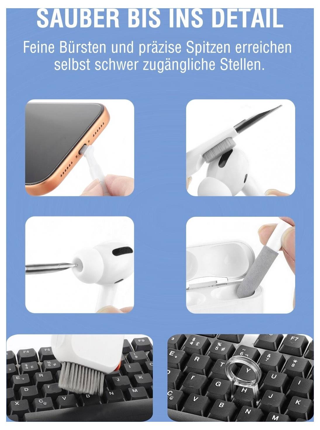 Werbe-Grafik mit dem Titel „Sauber bis ins Detail