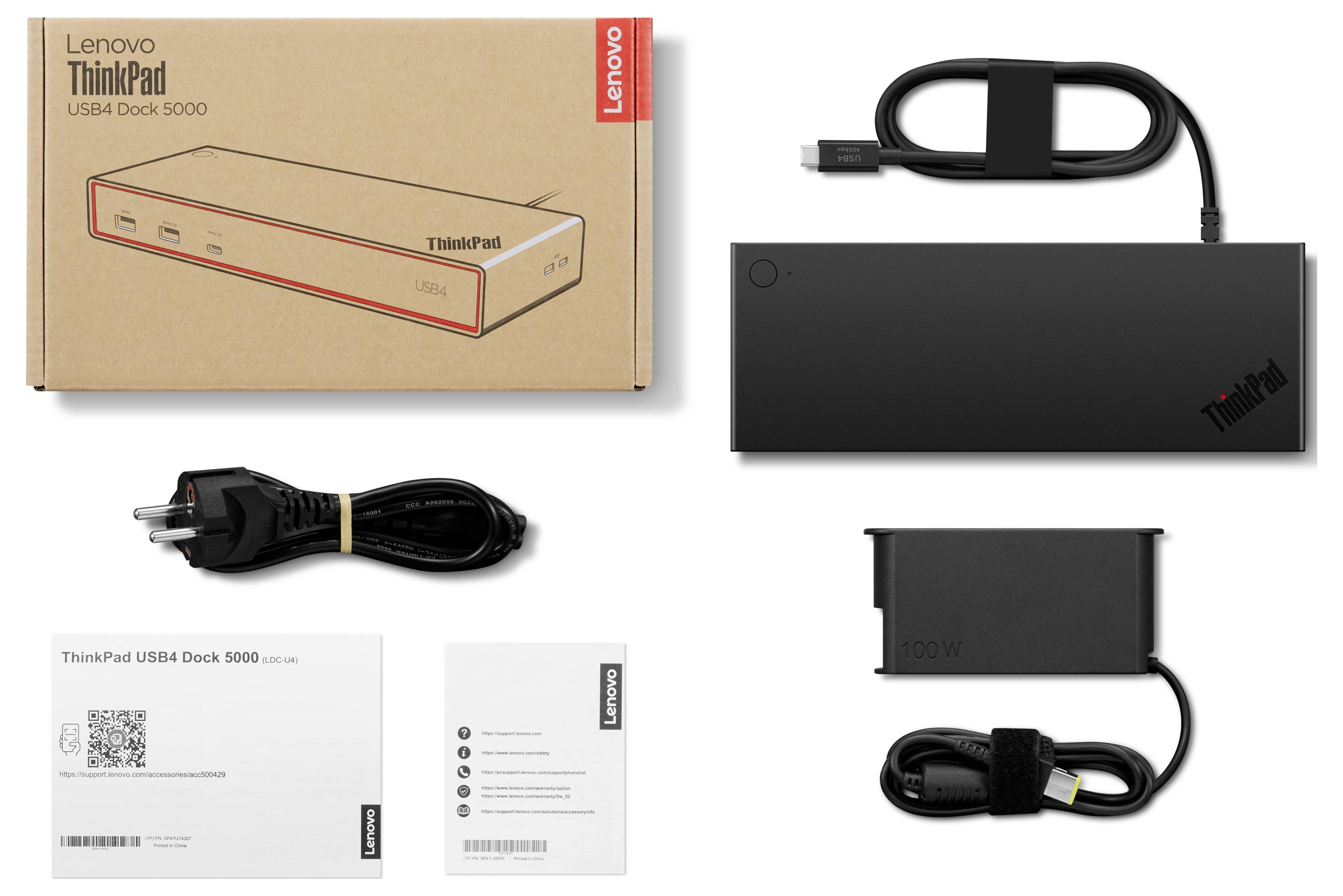 Lenovo Thunderbolt™ 4 Dockingstation ThinkPad USB4 Dock 5000 inkl. Ladefunktion, USB-C® Power Delivery