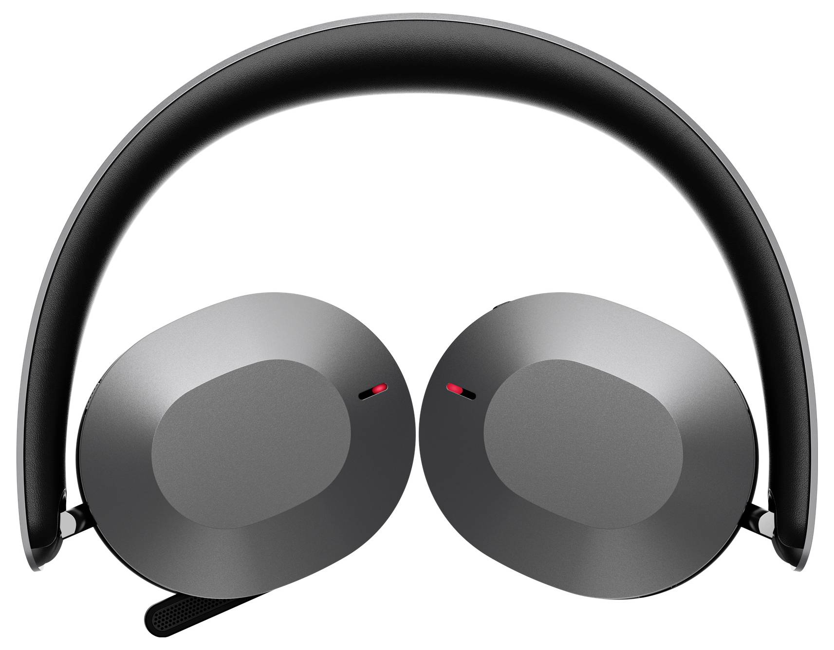 Schwarze Over-Ear-Kopfhörer mit zwei runden Ohrmuscheln und einem gepolsterten Kopfbügel, dargestellt auf weißem Hintergrund.