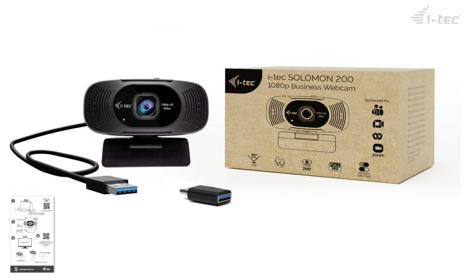 I-tec SOLOMON 200 1080p Business Webcam Full HD-Webcam 1920 x 1080 Pixel
