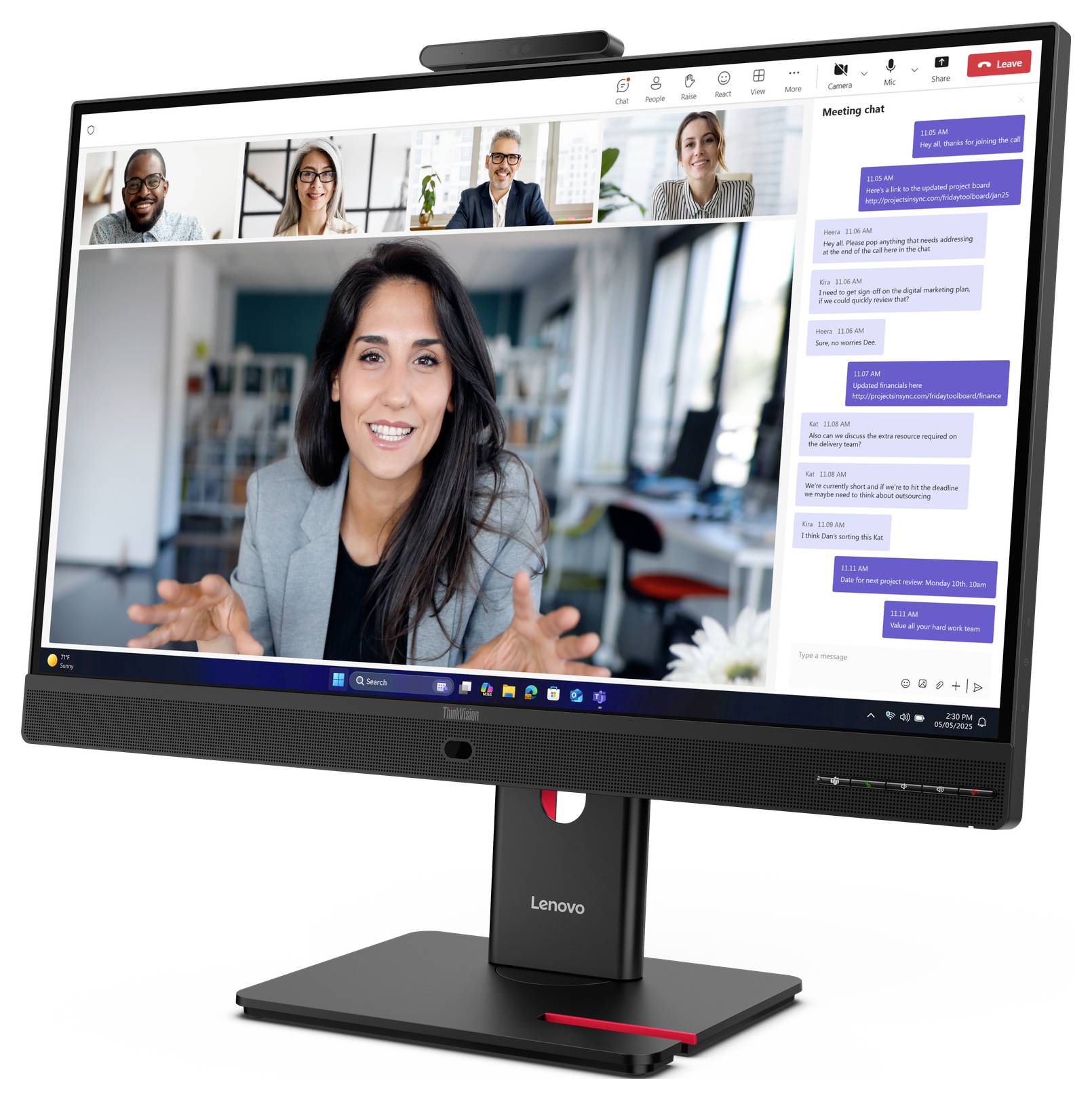Lenovo ThinkVision T24-4v LCD-Monitor EEK D (A - G) 60.5cm (23.8 Zoll) 16:9 6 ms