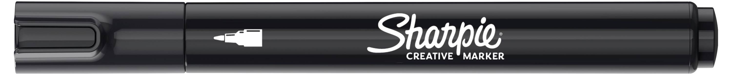 Schwarzer Sharpie Creative Marker mit dem Sharpie-Logo auf dem Schaft.