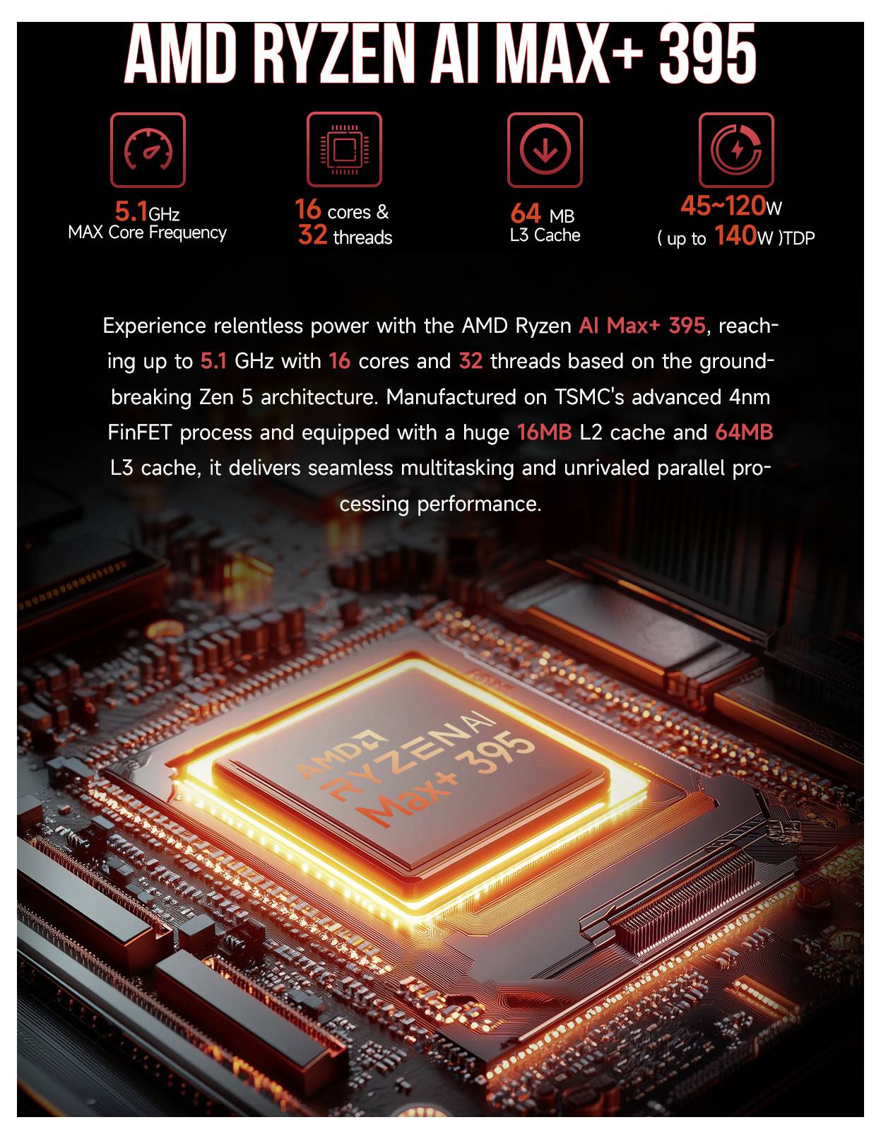 GMKtec Workstation Mini PC, KI-Supercomputer EVO-X2-2 AMD Ryzen AI Max+ 395 128+2TB DDR5X AMD Ryzen AI Max+ 395 5.1GHz 128GB RAM