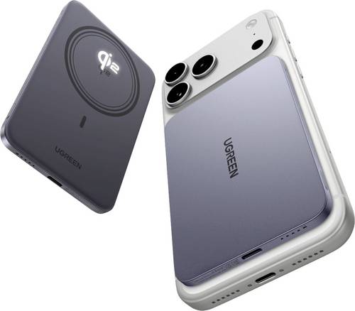 UGREEN Powerbank 5000 mAh Qi 2, USB PD 3.0 Li-Ion Silver