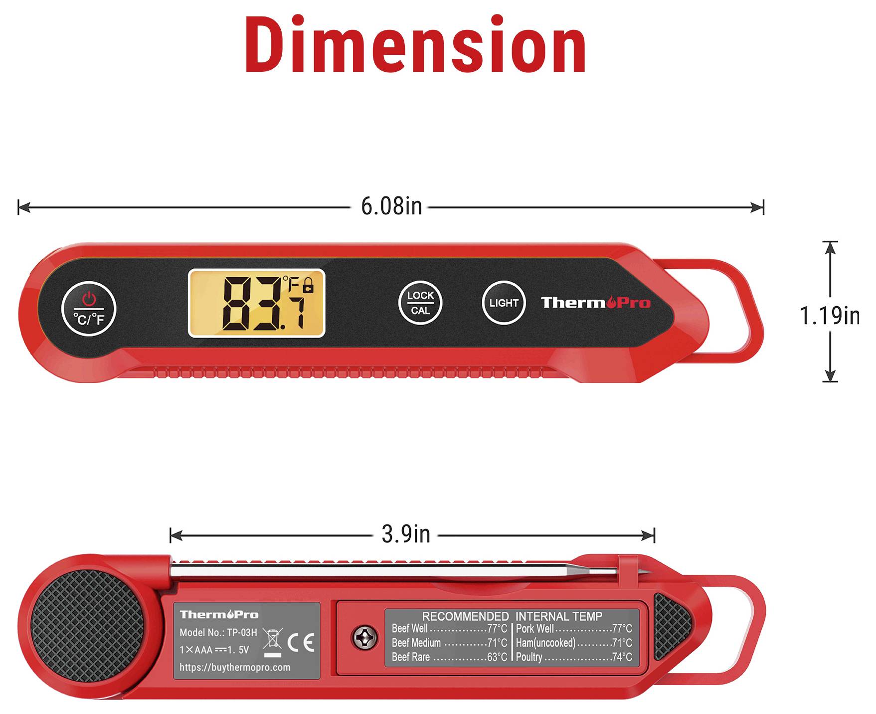 ThermoPro TP03HW Grillthermometer