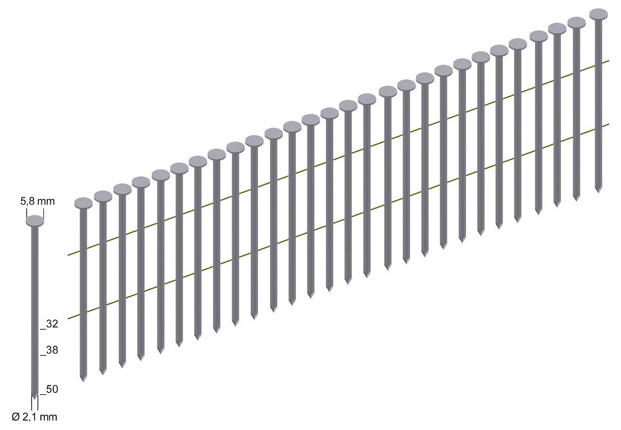 Prebena CNF21/50BKRI CNF21/50BKRI Nägel (Ø x L) 2.1mm x 50mm 10500St.