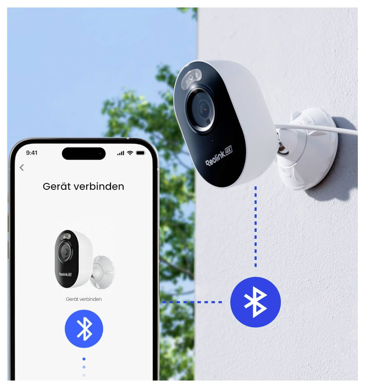 Gerät verbindenReolink-Sicherheitskamera über Bluetooth koppeln.