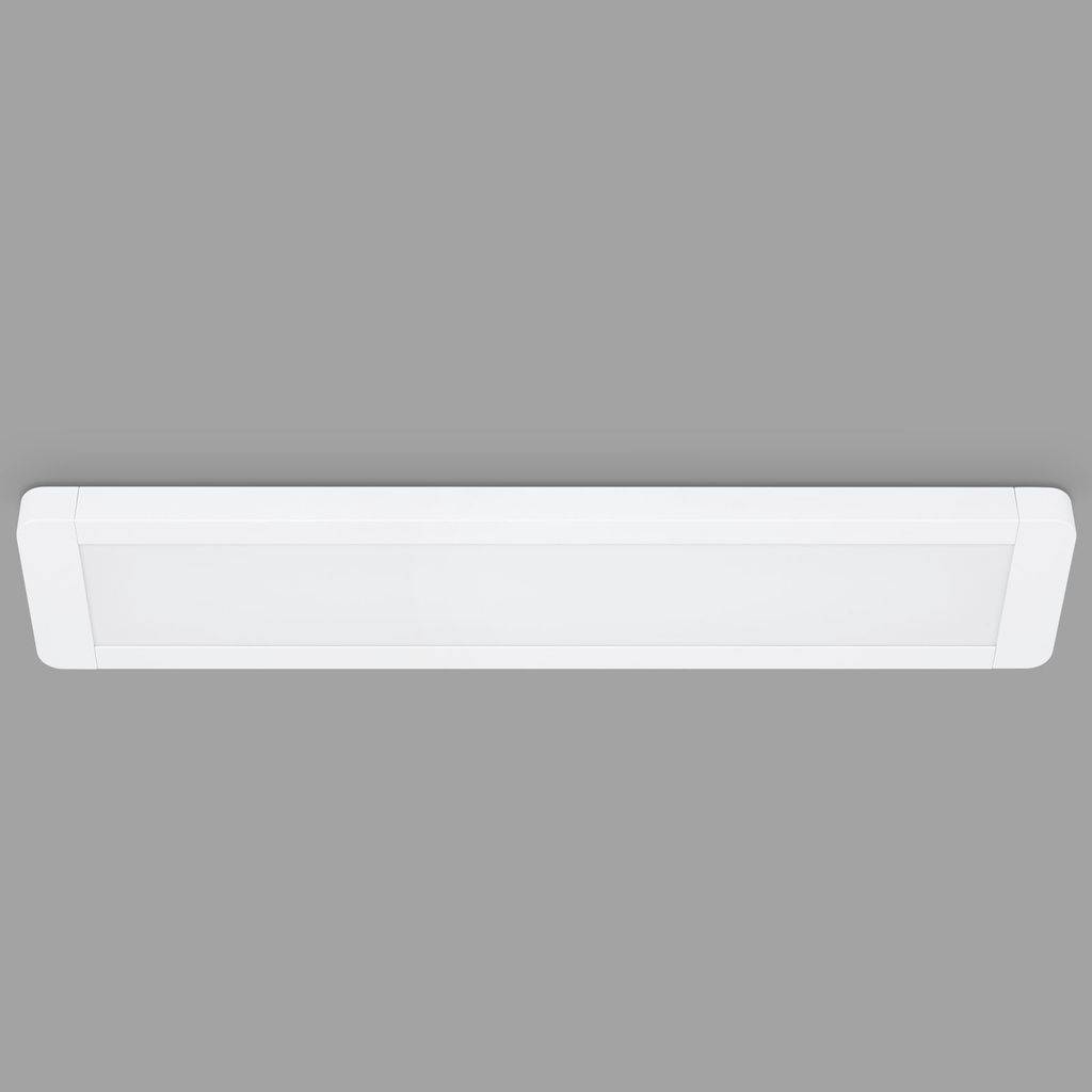 Weiße, an der Wand montierte Klimaanlage auf grauem Hintergrund.