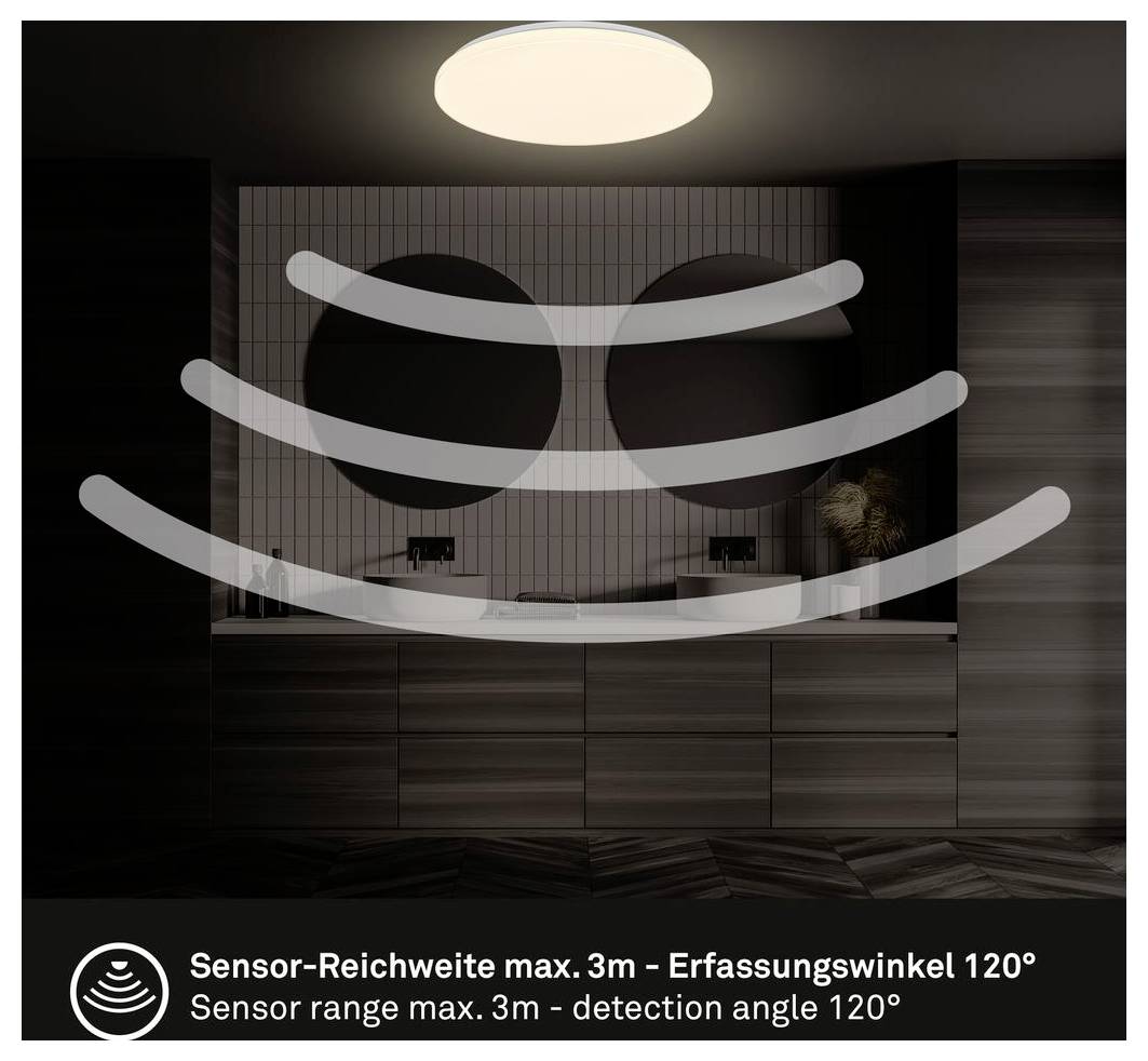 Briloner 3827016 3827016 Deckenleuchte mit Bewegungsmelder LED LED EEK: F (A - G) 12W Weiß