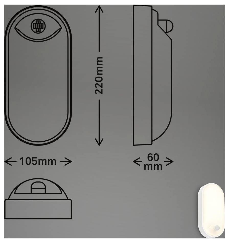 Briloner RUCH 3830016 Wandleuchte mit Bewegungsmelder LED EEK: F (A - G) 12 W LED Weiß