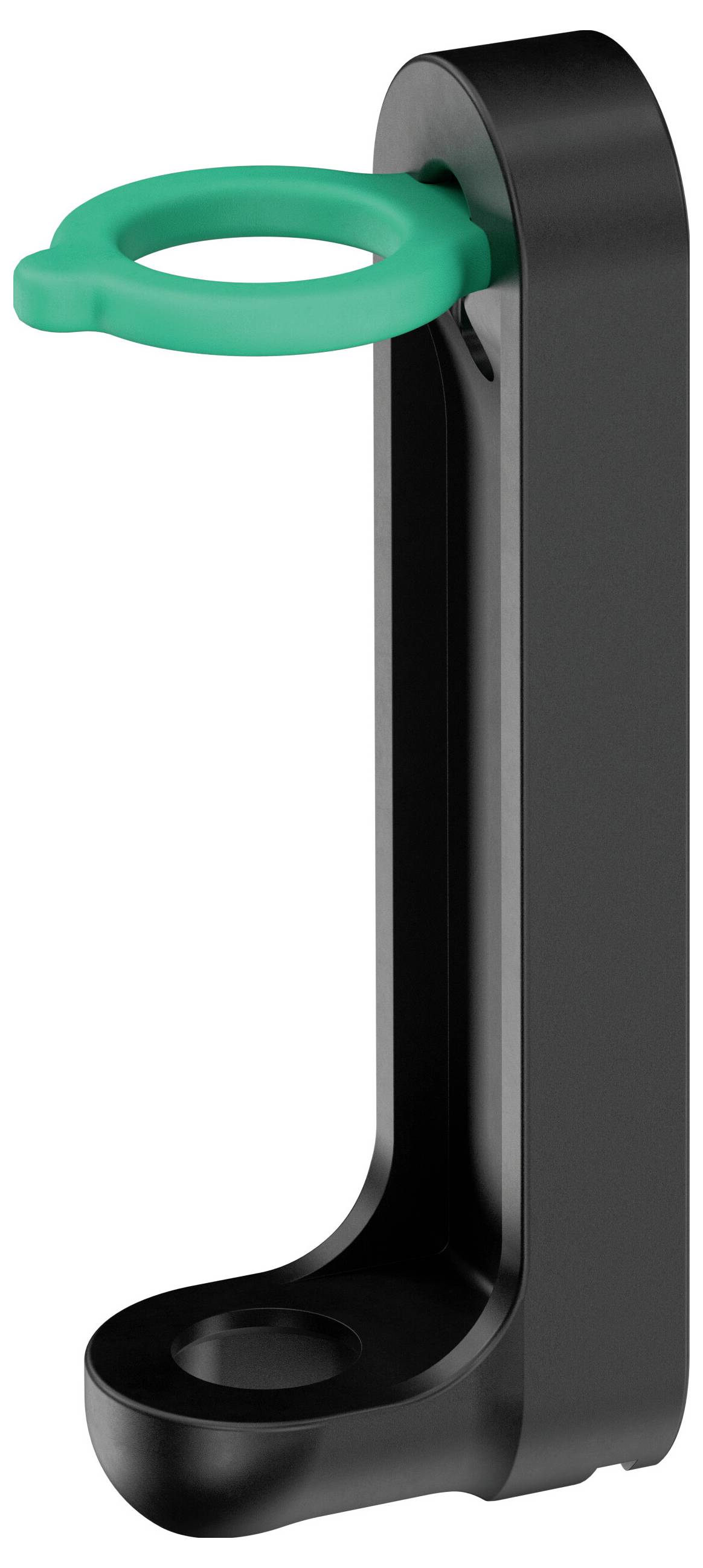 Silberner Laptop, der in einem Winkel offen steht und einen Windows-Desktop mit abstraktem blauem Wirbel-Hintergrundbild zeigt.