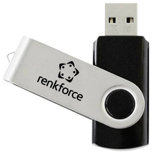 Renkforce RF-USBS-180 1GB USB 2.0 Stick USB-Stick 1 GB Schwarz-Silber RF-7557590 USB-A (USB 2.0)