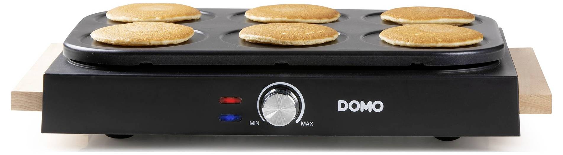 DOMO DO8717PN Pancake-Maker Antihaftbeschichtung, stufenloser Temperaturregler, Kontrollleuchte Schwarz