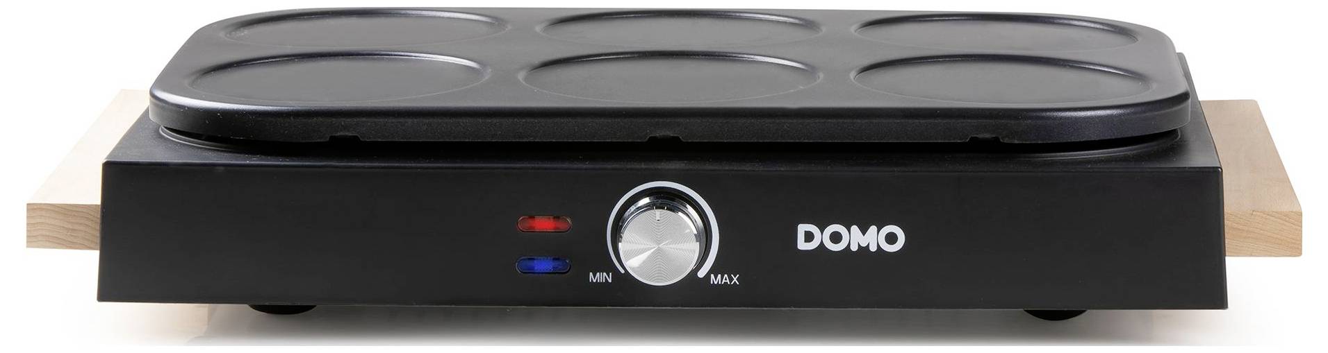 DOMO DO8717PN Pancake-Maker Antihaftbeschichtung, stufenloser Temperaturregler, Kontrollleuchte Schwarz