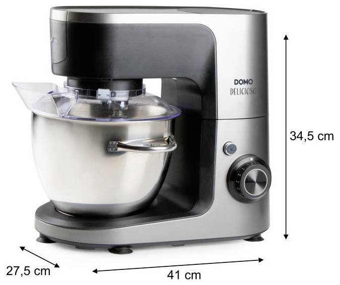 DOMO DO9293KR "Delicioso" Küchenmaschine 1200 W Edelstahl