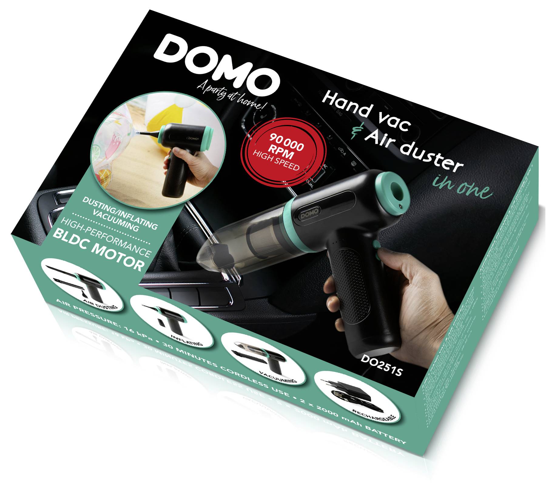 DOMO DO251S Akku-Handstaubsauger 7.2 V 70 W Beutellos