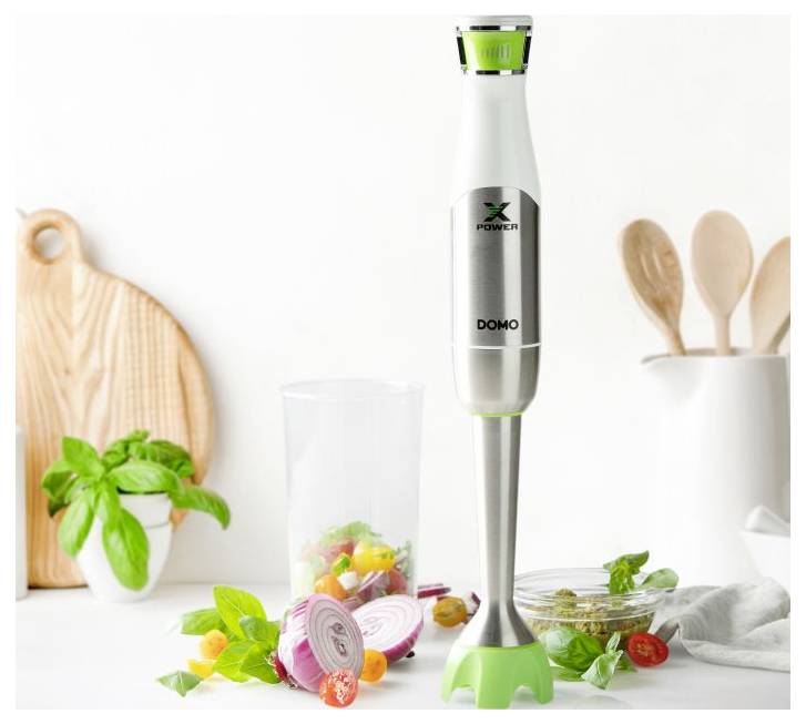 DOMO DO9298M Stabmixer 1200 W Weiß, Grün, Silber