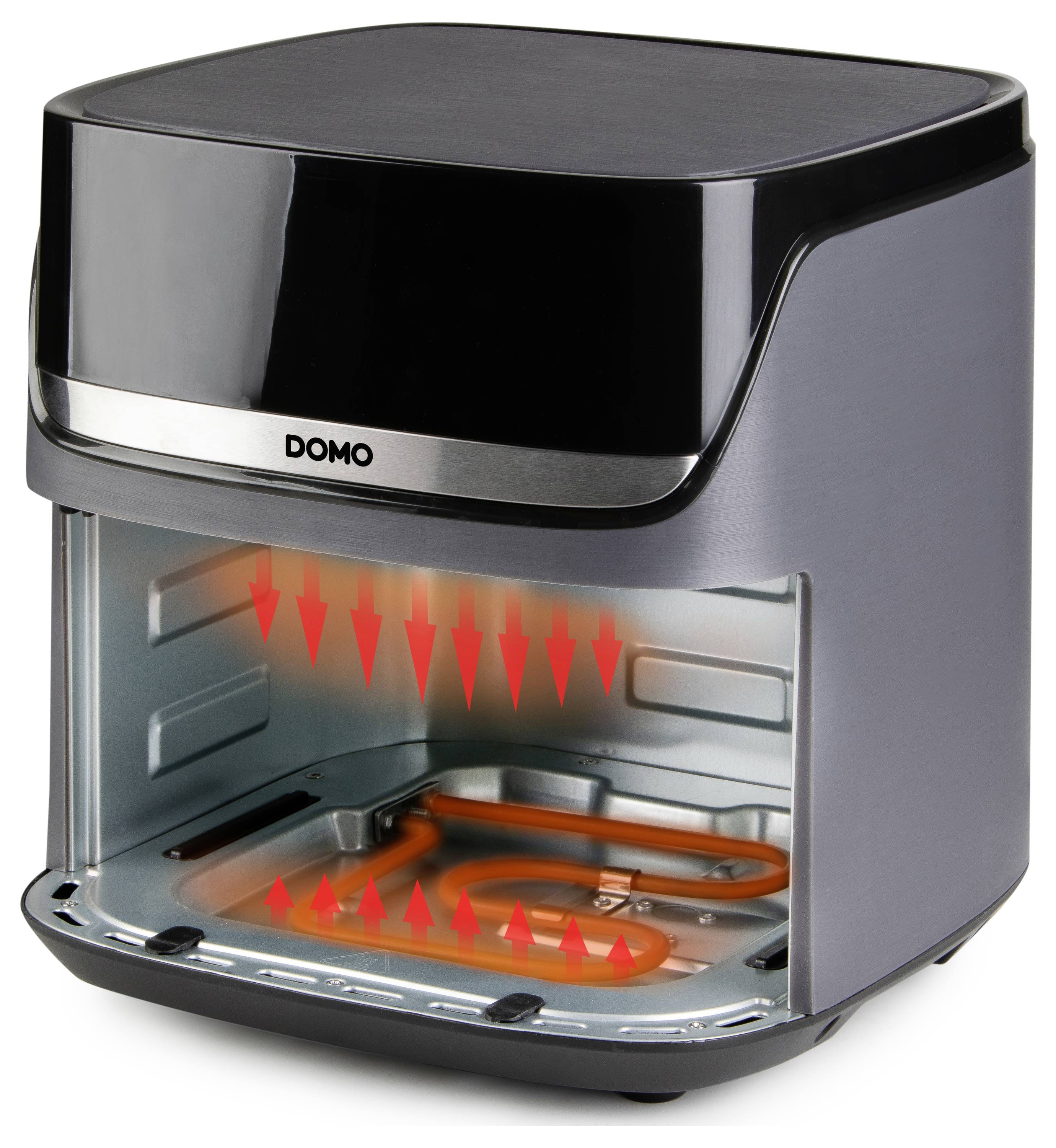 DOMO Heißluft-Fritteuse 2800 W Schwarz, Silber