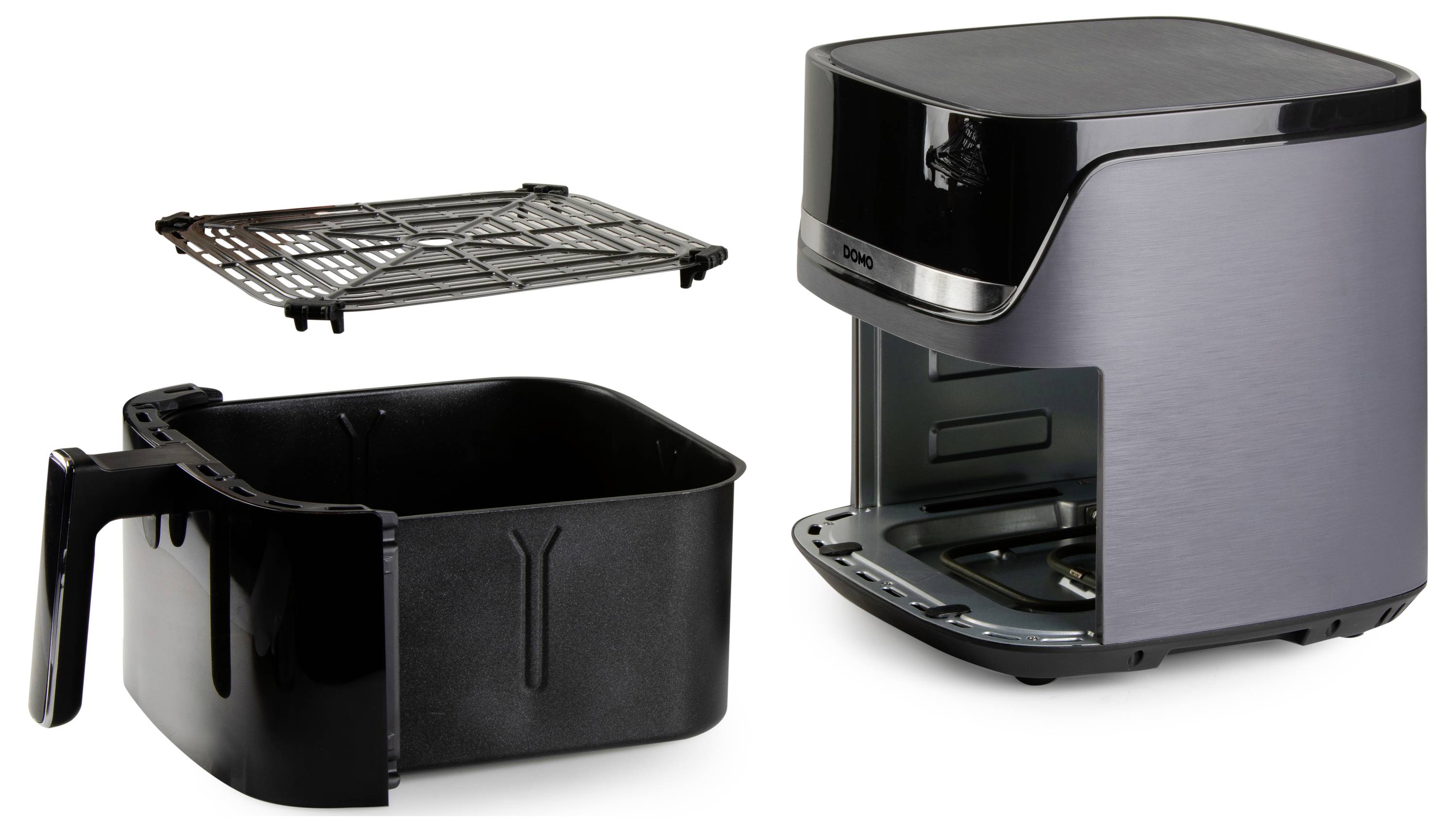 DOMO Heißluft-Fritteuse 2800 W Schwarz, Silber