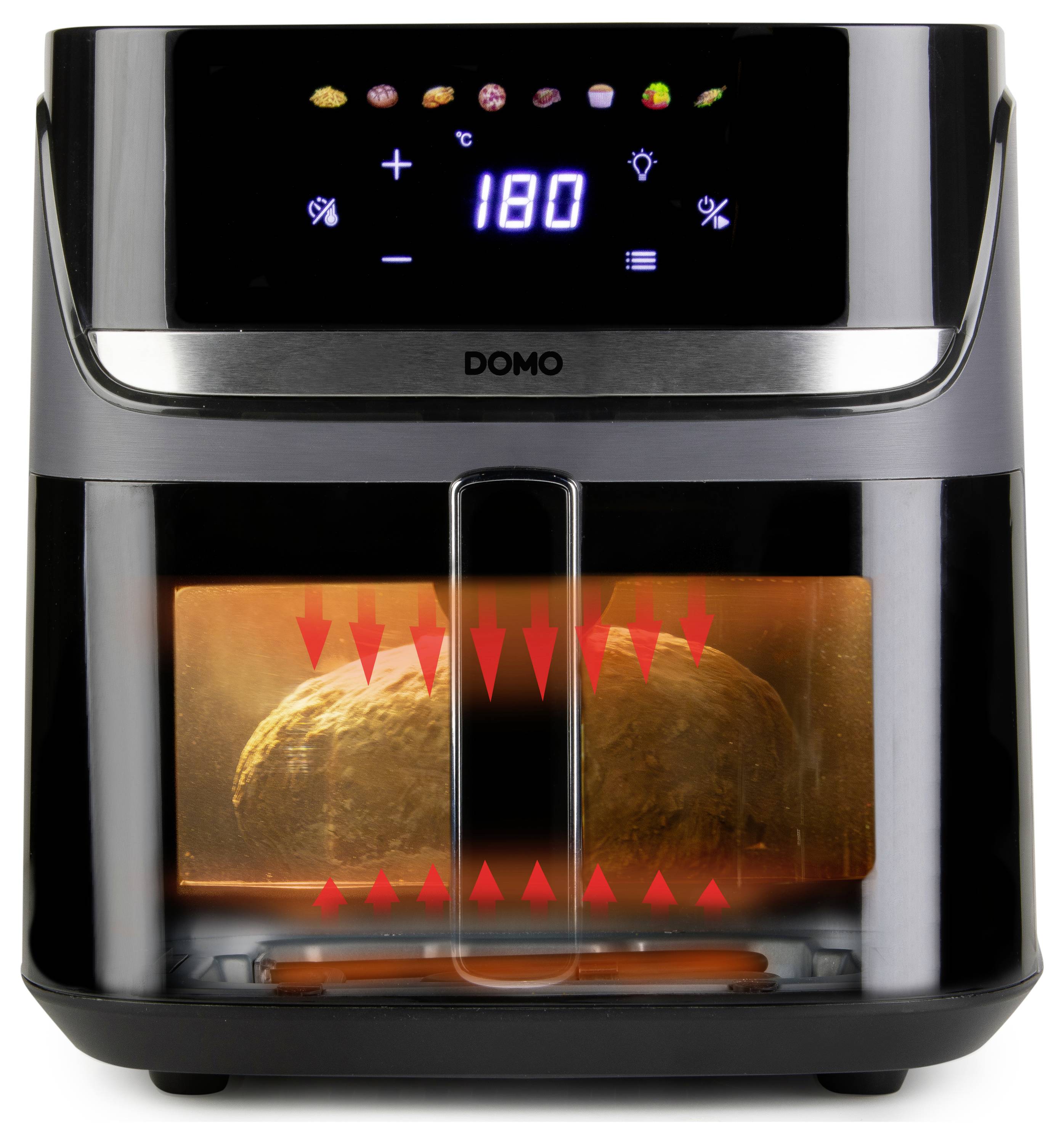 DOMO Heißluft-Fritteuse 2800 W Schwarz, Silber
