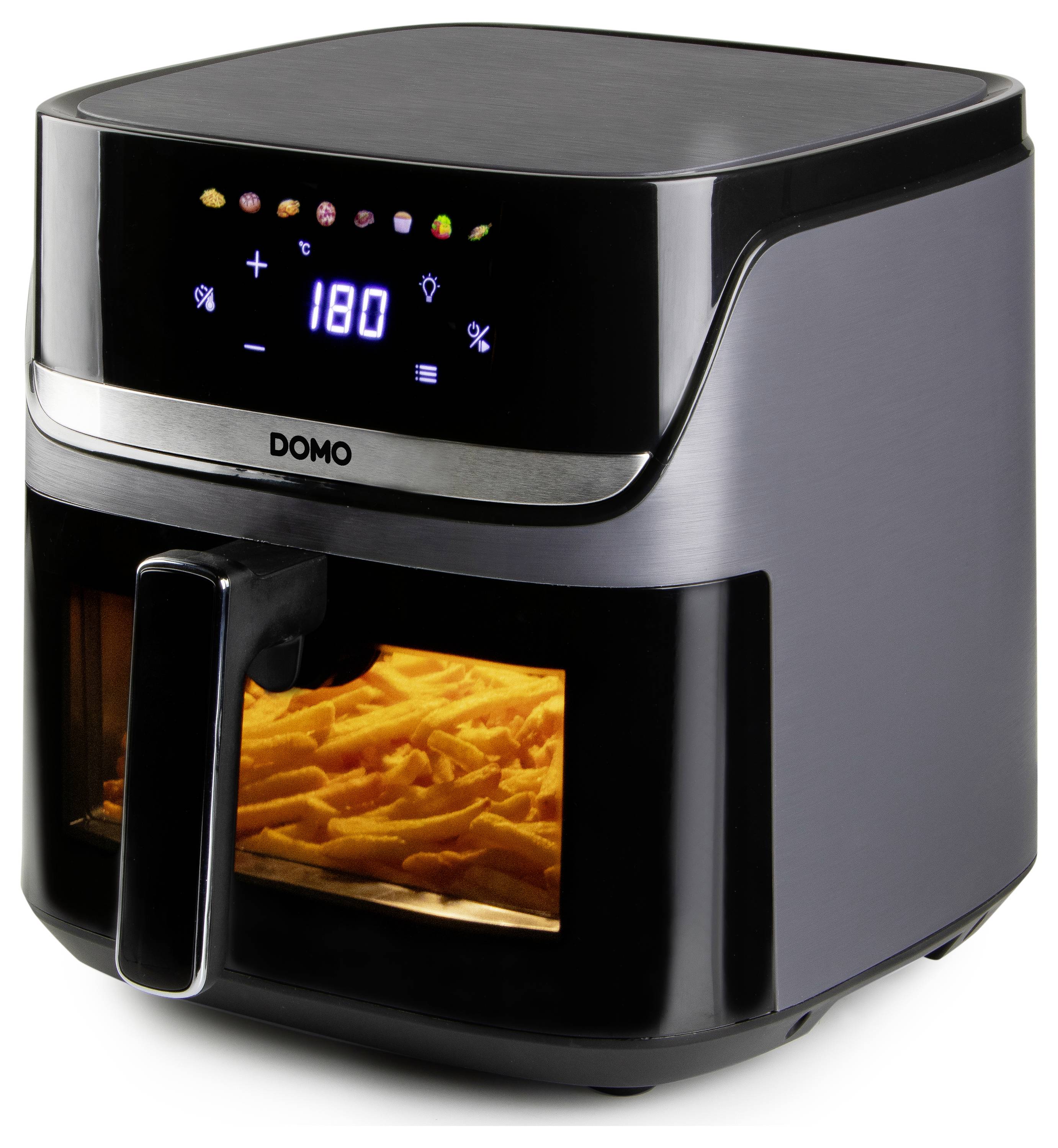 DOMO Heißluft-Fritteuse 2800 W Schwarz, Silber