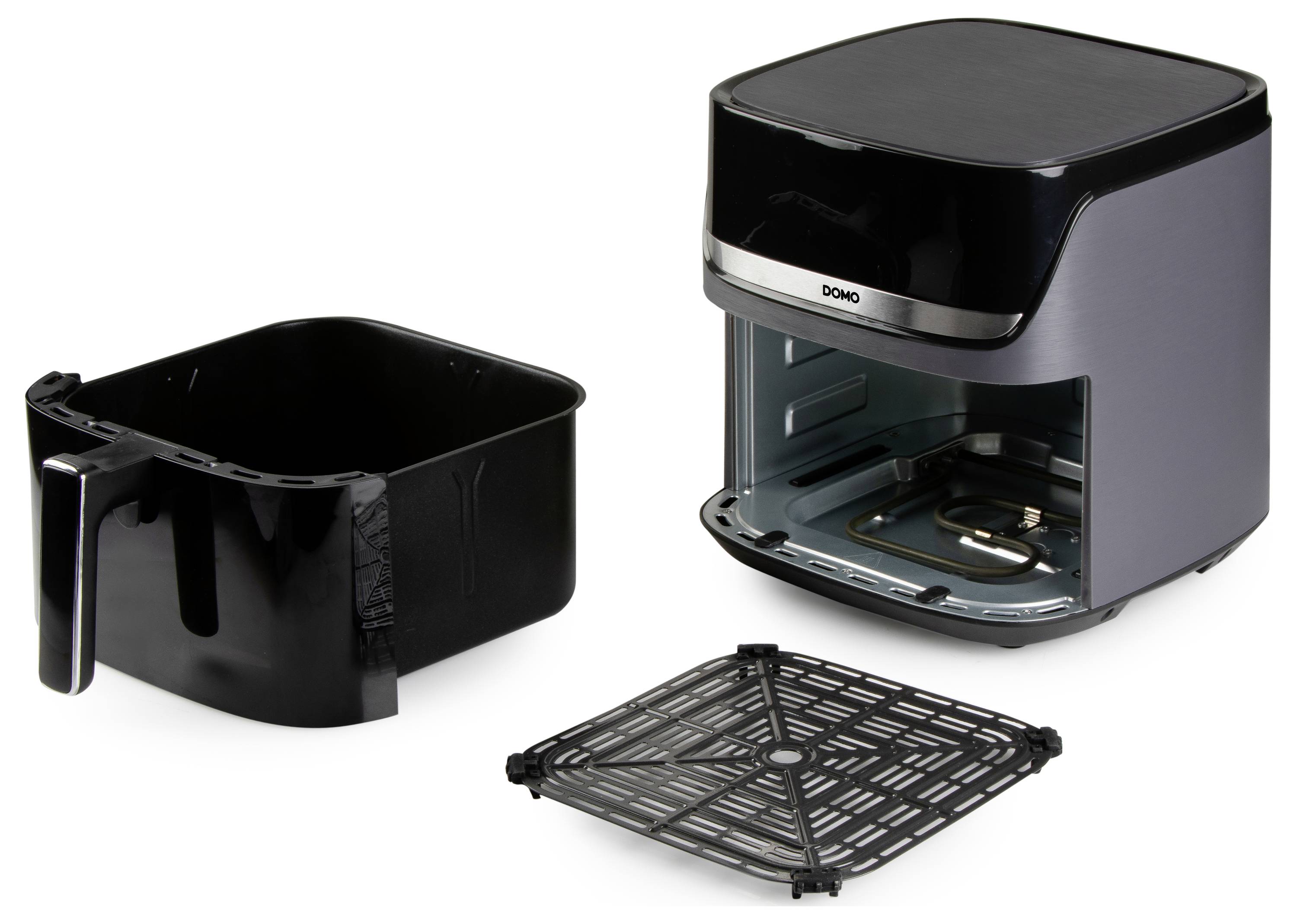 DOMO Heißluft-Fritteuse 2800 W Schwarz, Silber