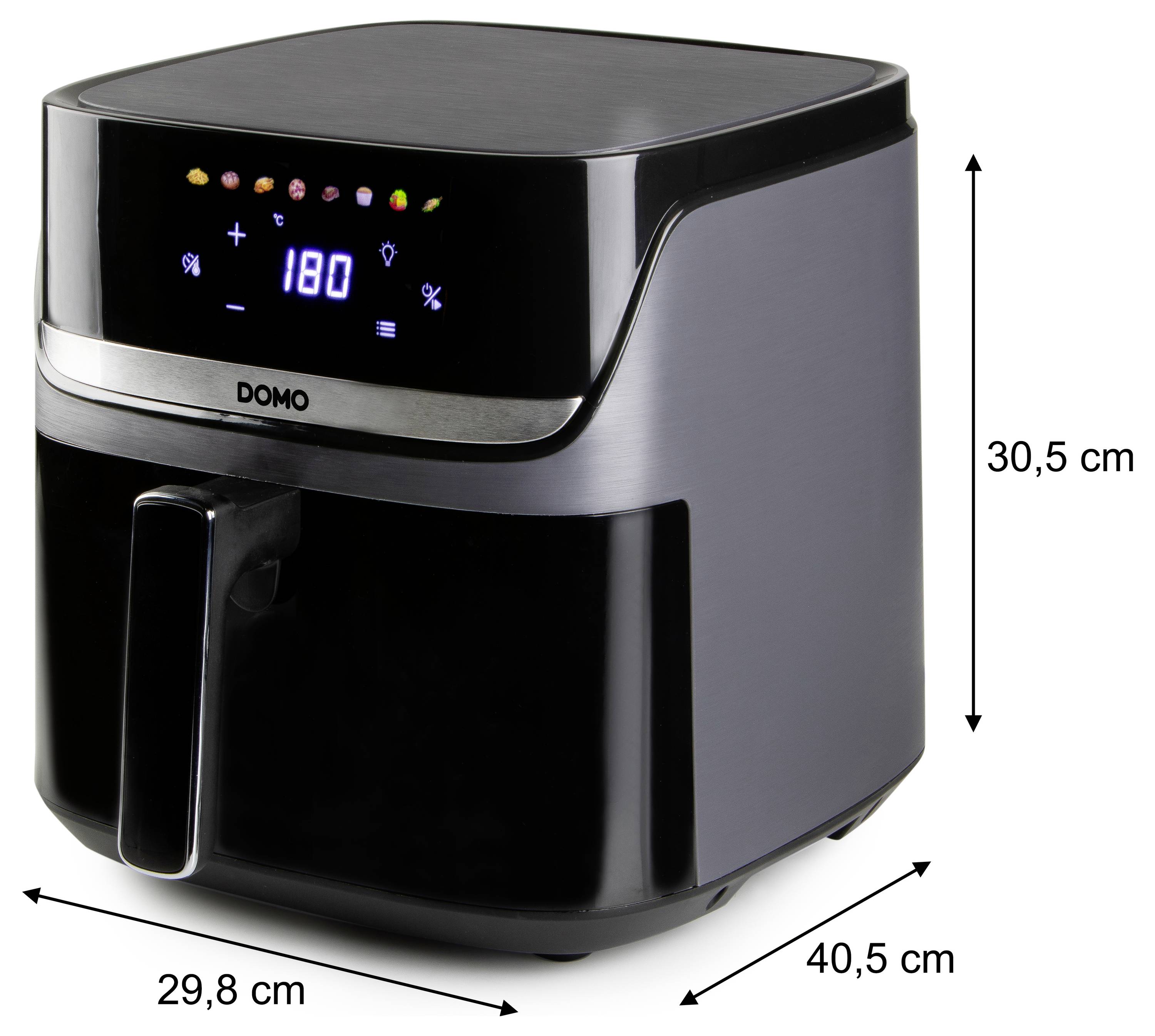 DOMO Heißluft-Fritteuse 2800 W Schwarz, Silber