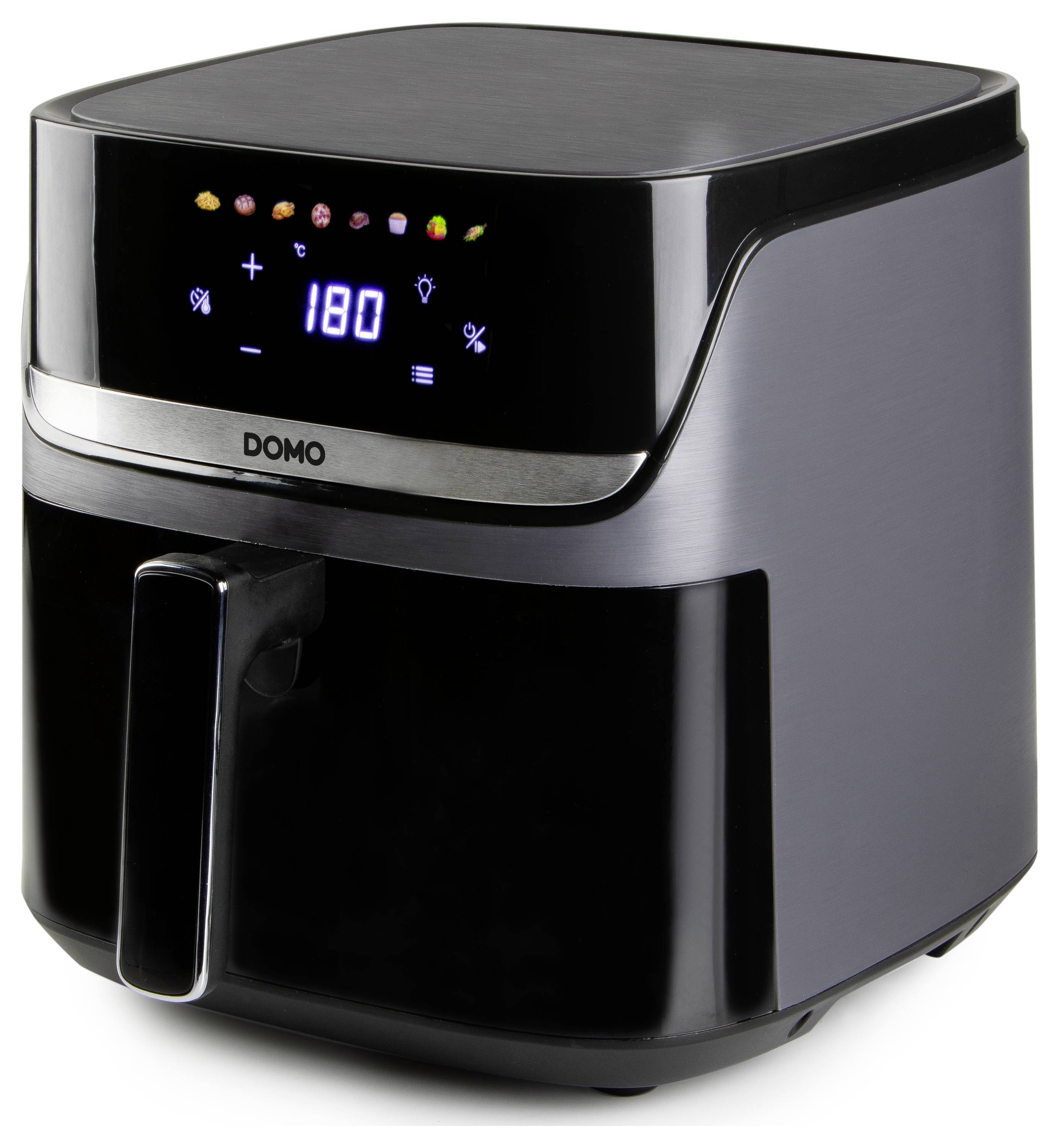 DOMO Heißluft-Fritteuse 2800 W Schwarz, Silber