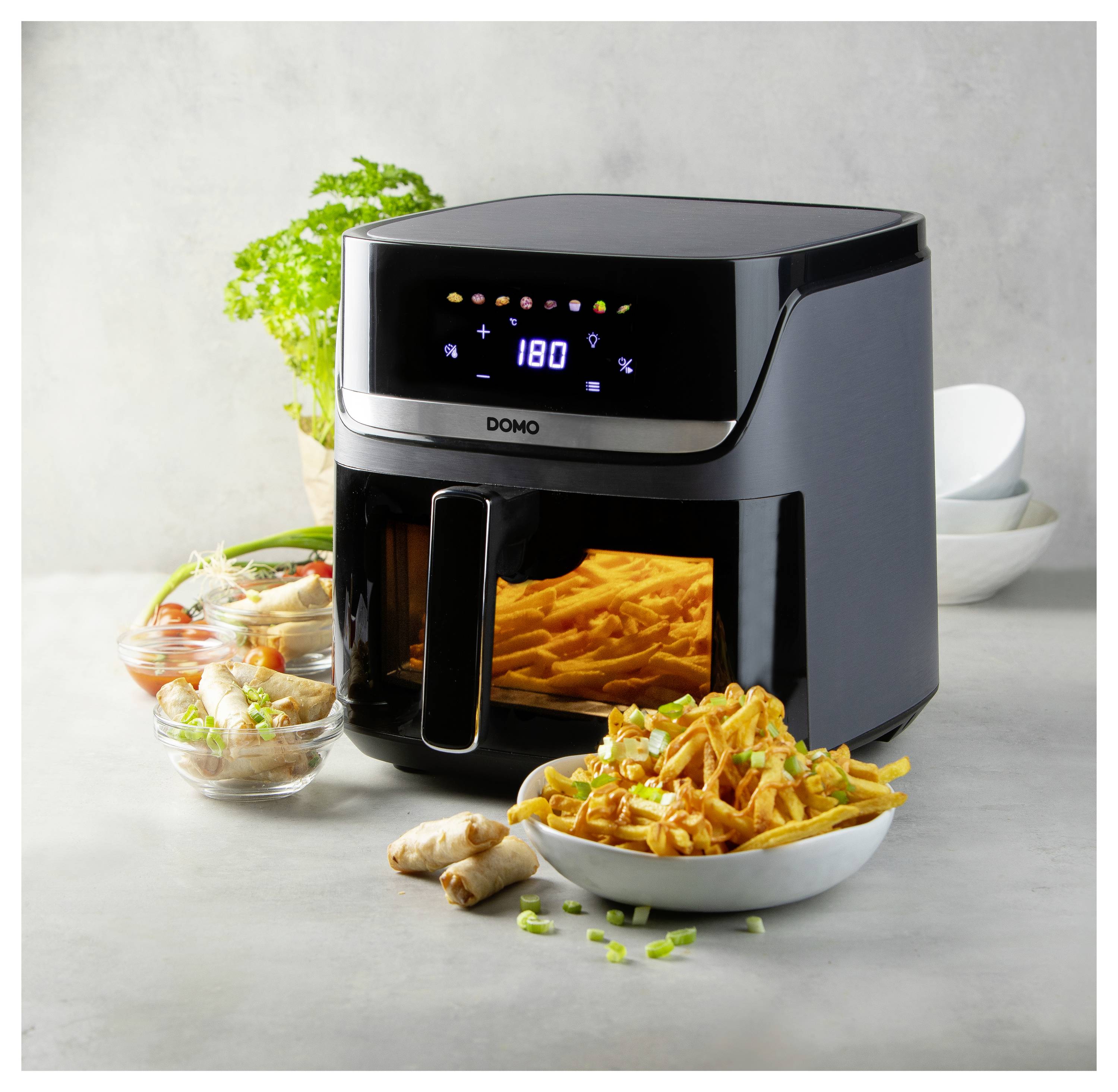 DOMO Heißluft-Fritteuse 2800 W Schwarz, Silber