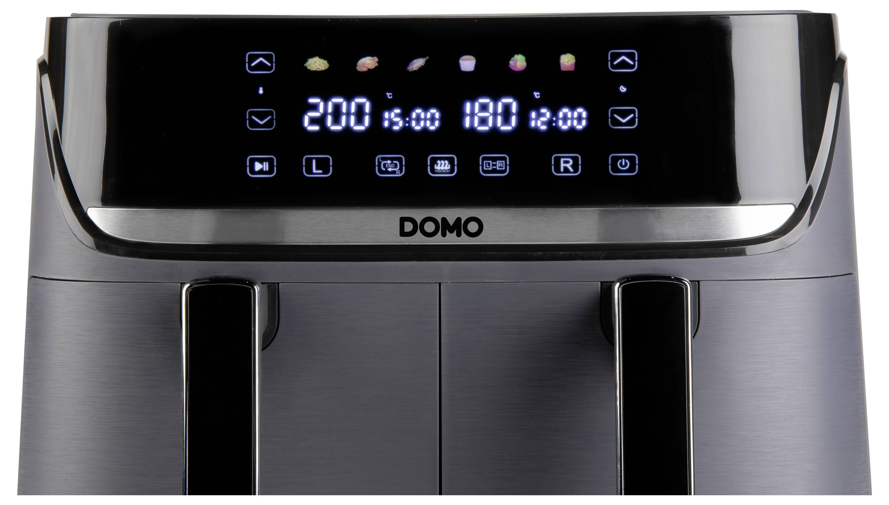 DOMO Heißluft-Fritteuse 2850 W Schwarz, Silber