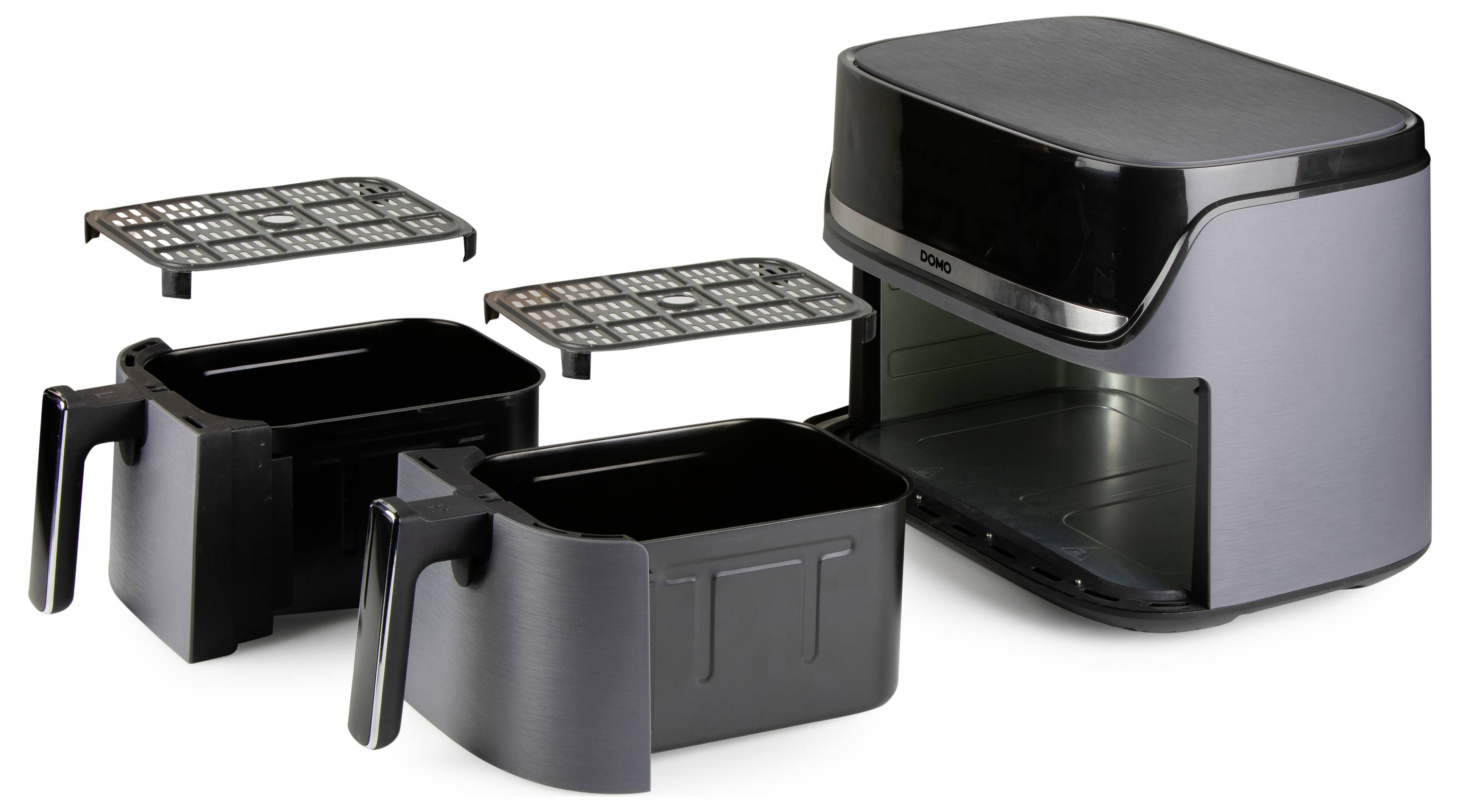 DOMO Heißluft-Fritteuse 2850 W Schwarz, Silber