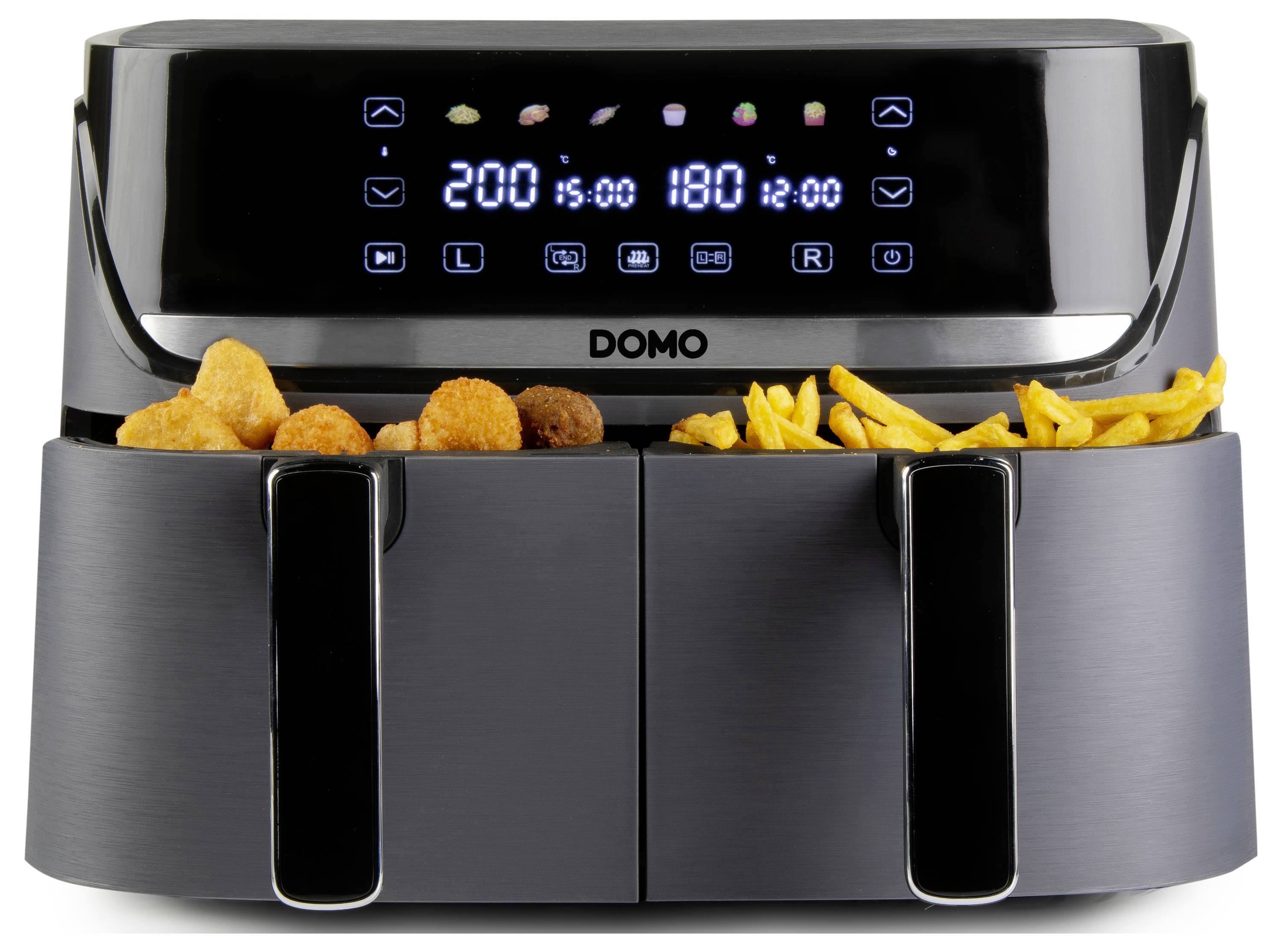 DOMO Heißluft-Fritteuse 2850 W Schwarz, Silber