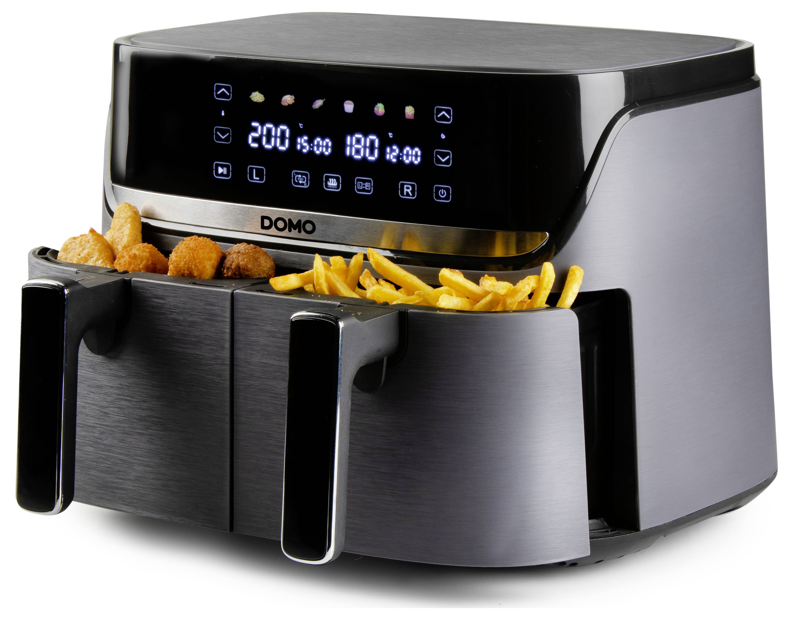 DOMO Heißluft-Fritteuse 2850 W Schwarz, Silber