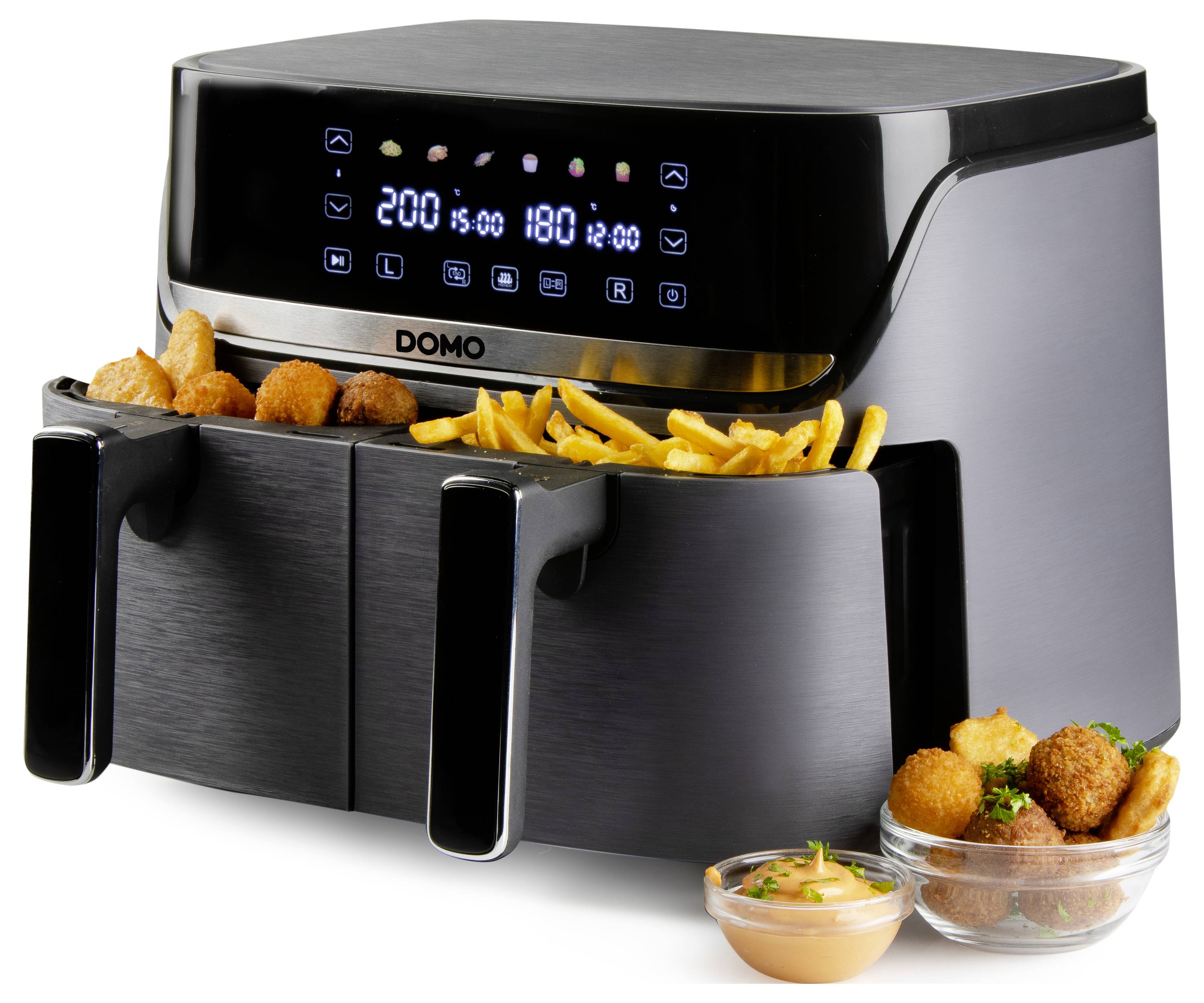 DOMO Heißluft-Fritteuse 2850 W Schwarz, Silber