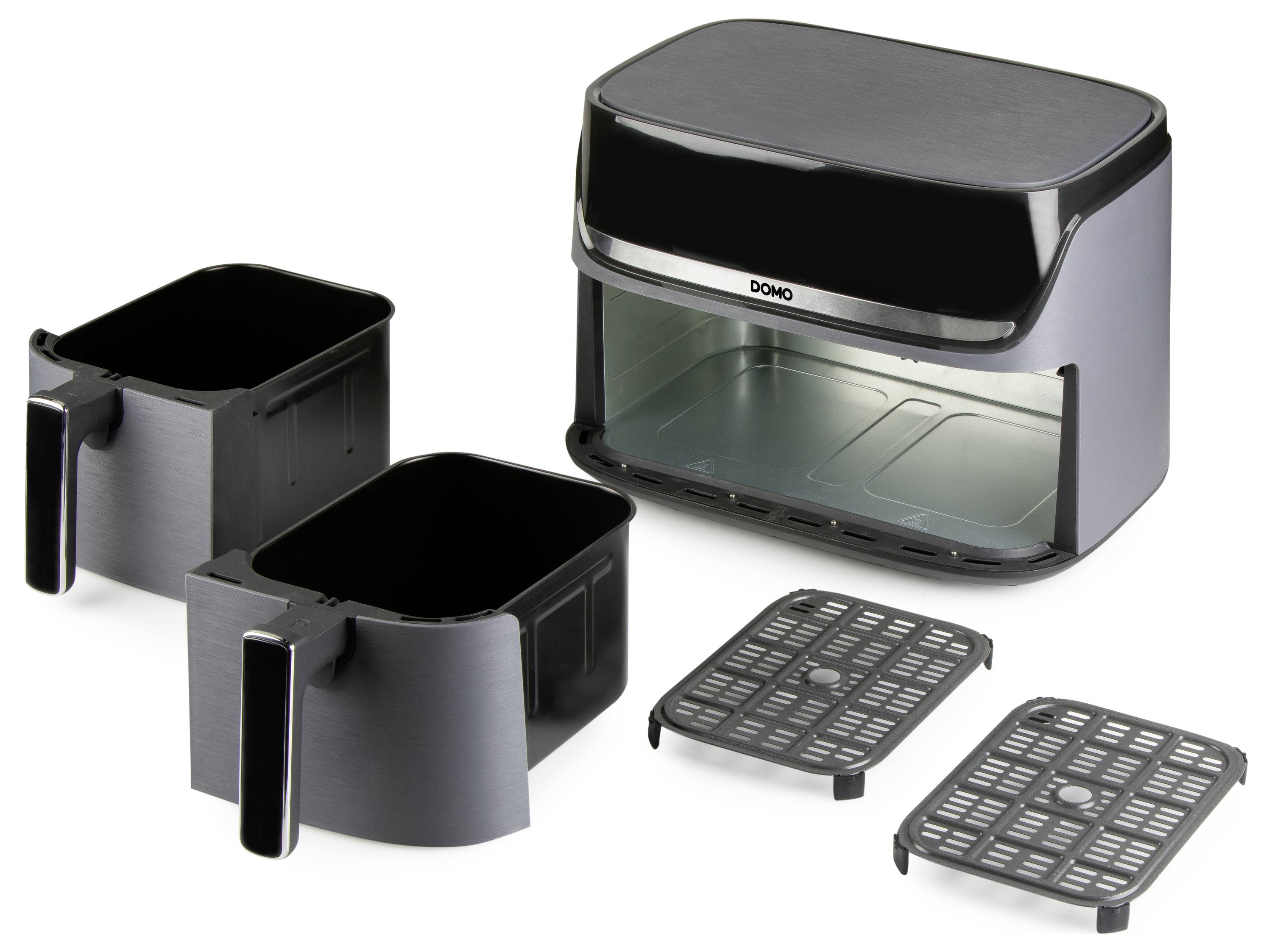 DOMO Heißluft-Fritteuse 2850 W Schwarz, Silber