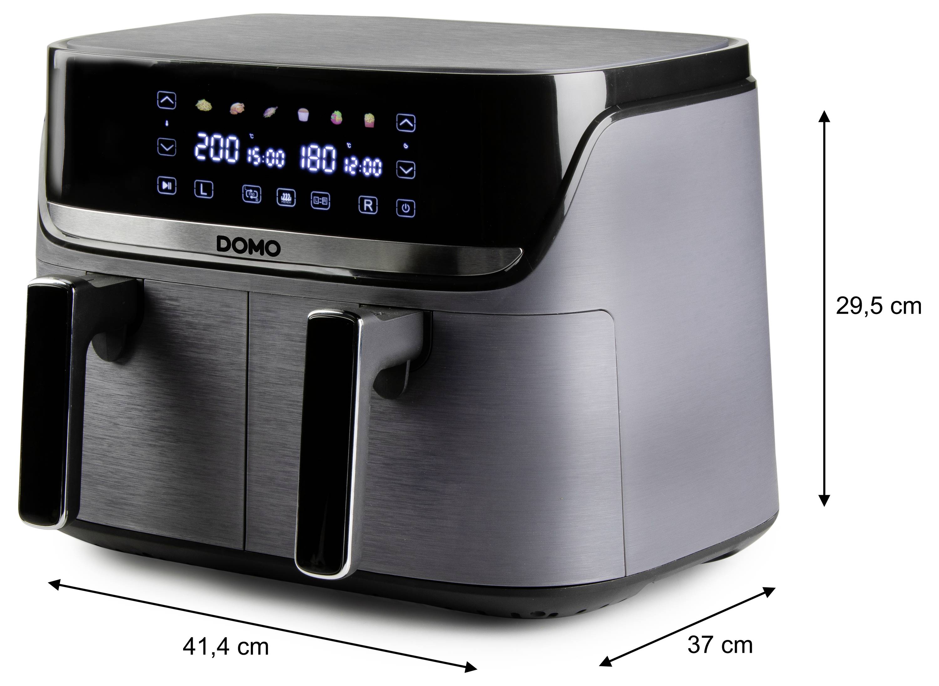 DOMO Heißluft-Fritteuse 2850 W Schwarz, Silber