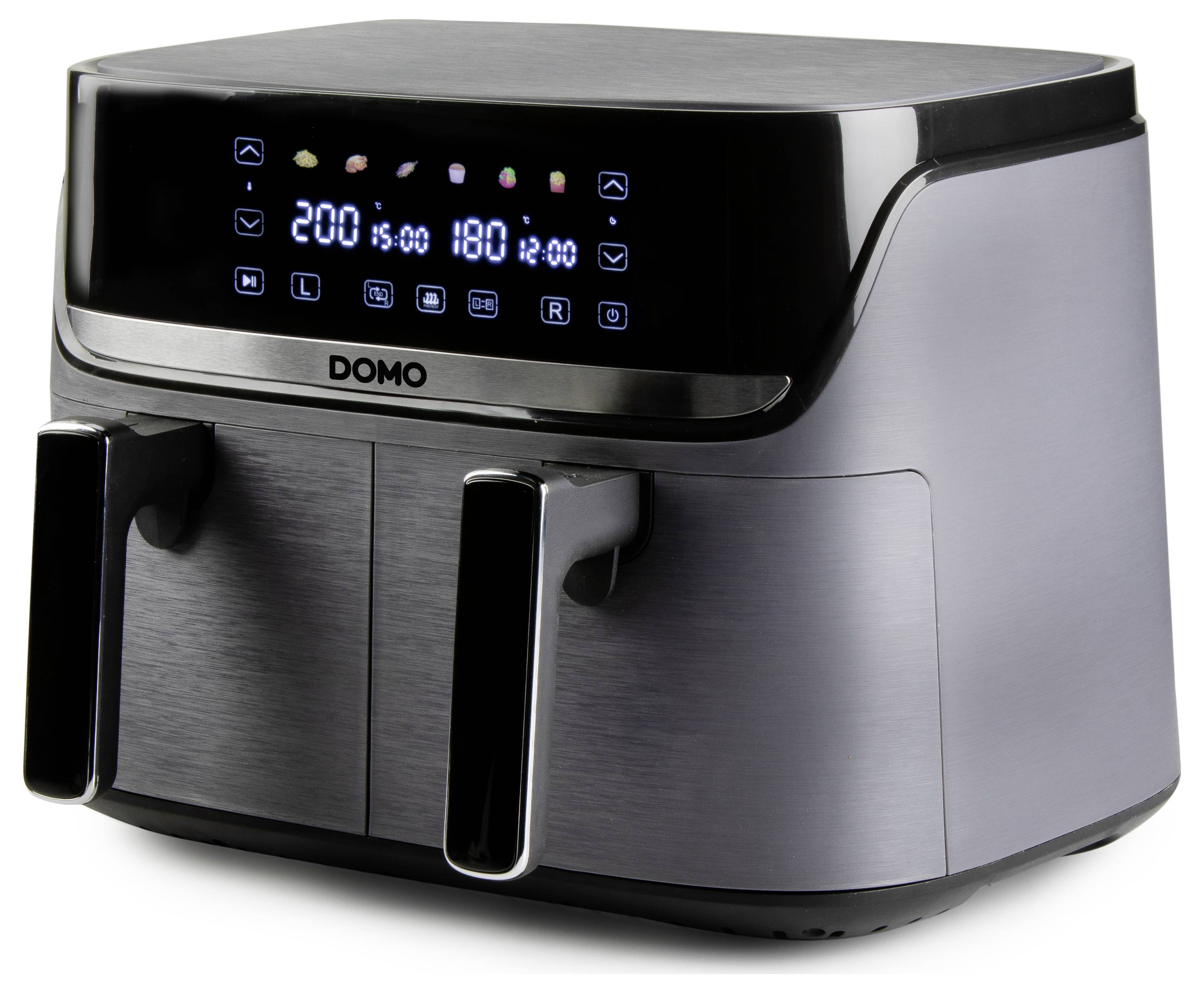 DOMO Heißluft-Fritteuse 2850 W Schwarz, Silber