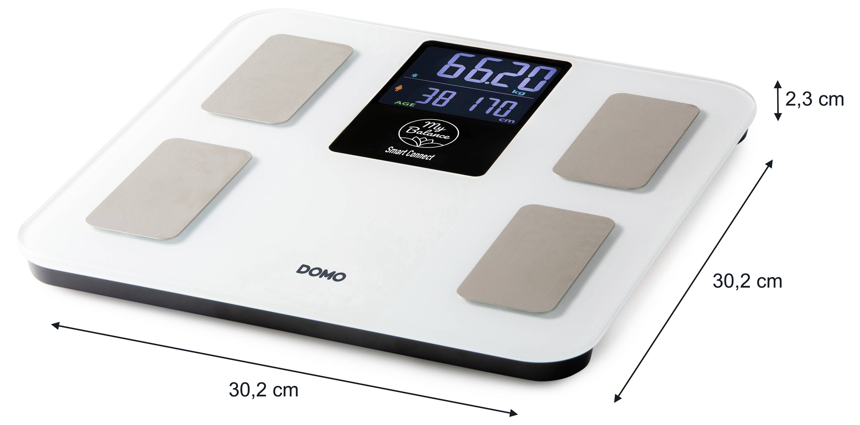 DOMO Körperanalysewaage DO9305W digital Wägebereich (max.)=180kg Weiß