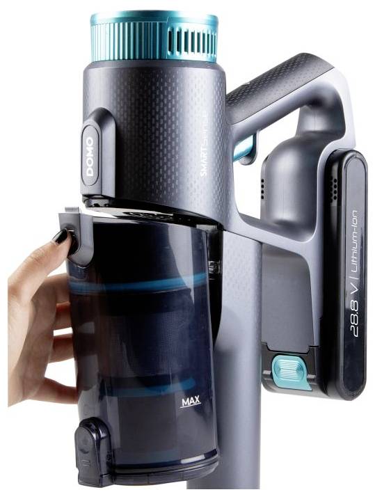 DOMO DO252SV Akku-Handstaubsauger 28.8 V 450 W Beutellos, mit Display, Zyklon-Technik