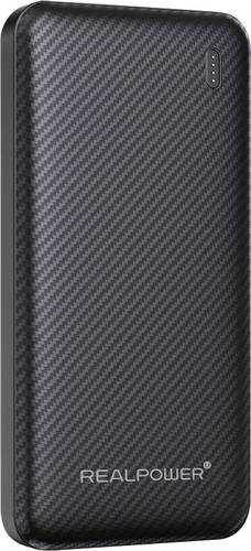 RealPower Powerbank 10000 mAh Quick Charge, USB PD USB-A, USB-C® Schwarz