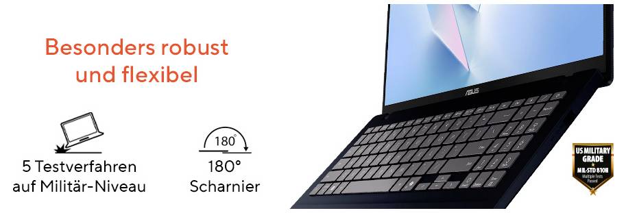 Asus Notebook Vivobook 16 40.6cm (16 Zoll) WUXGA AMD Ryzen AI 7 350 16GB RAM 1TB SSD Deutsch, QWERTZ AMD AMD Radeon Blau 90NB15F1-