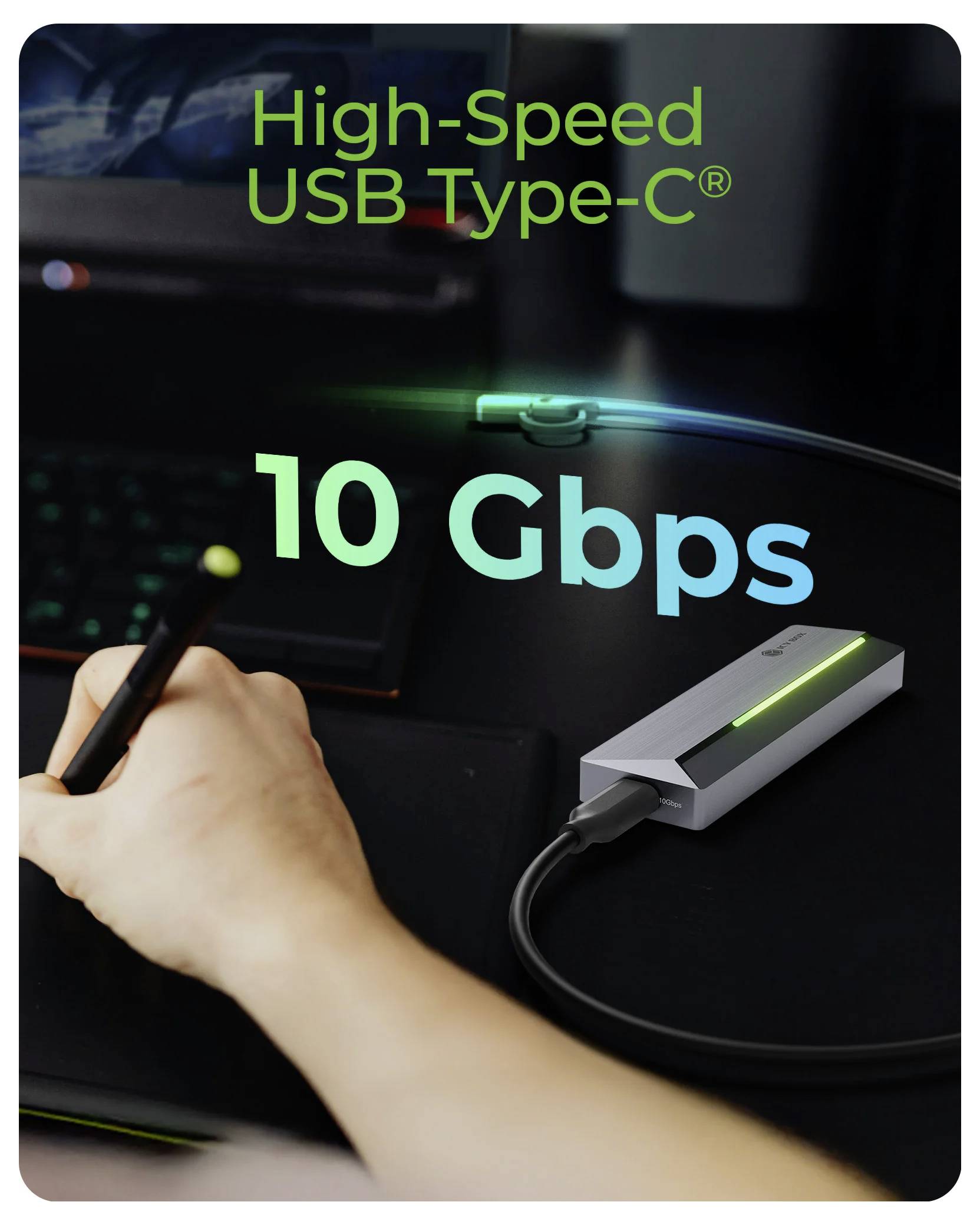 ICY BOX IB-1826MCL-CU31 M.2 SSD-Gehäuse USB-C® 10 GBit/s M.2 PCIe NVMe, M.2 SATA 2230, 2242, 2260, 2280 61188