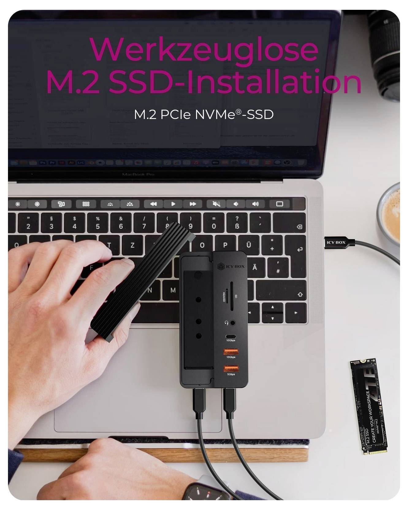 USB-Type-C-Kabel und Adapter, die als 