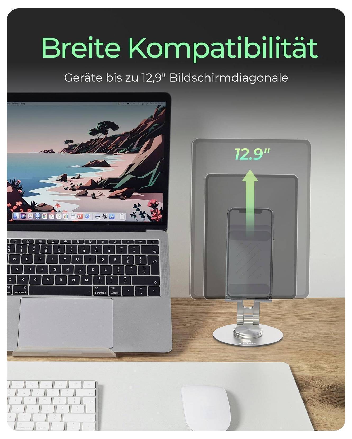ICY BOX IB-TH201-R Tablet-Ständer Universal Tablet, Smartphone 32,8cm (12,9")