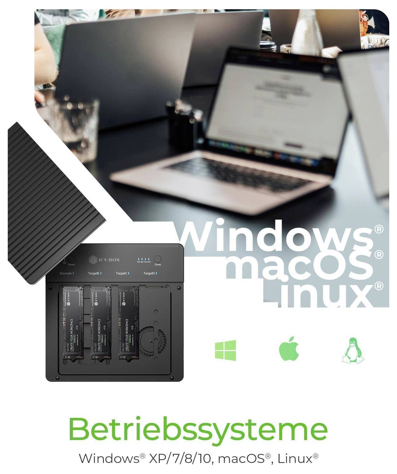 Illustration der Wärmableitung: ein gefinntes Aluminiumbauteil beschriftet mit „Wärmeableitung