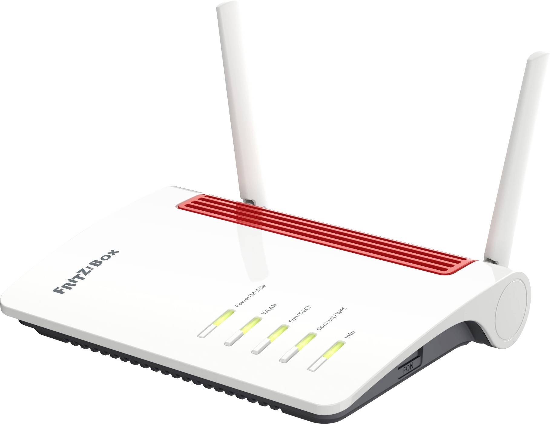 Box 7630, Wi-Fi 7 (802.11be), Dual-Band (2,4 GHz/5 GHz), Ethernet/LAN, ADSL2+, Weiß, Rot, Tabletop-Router