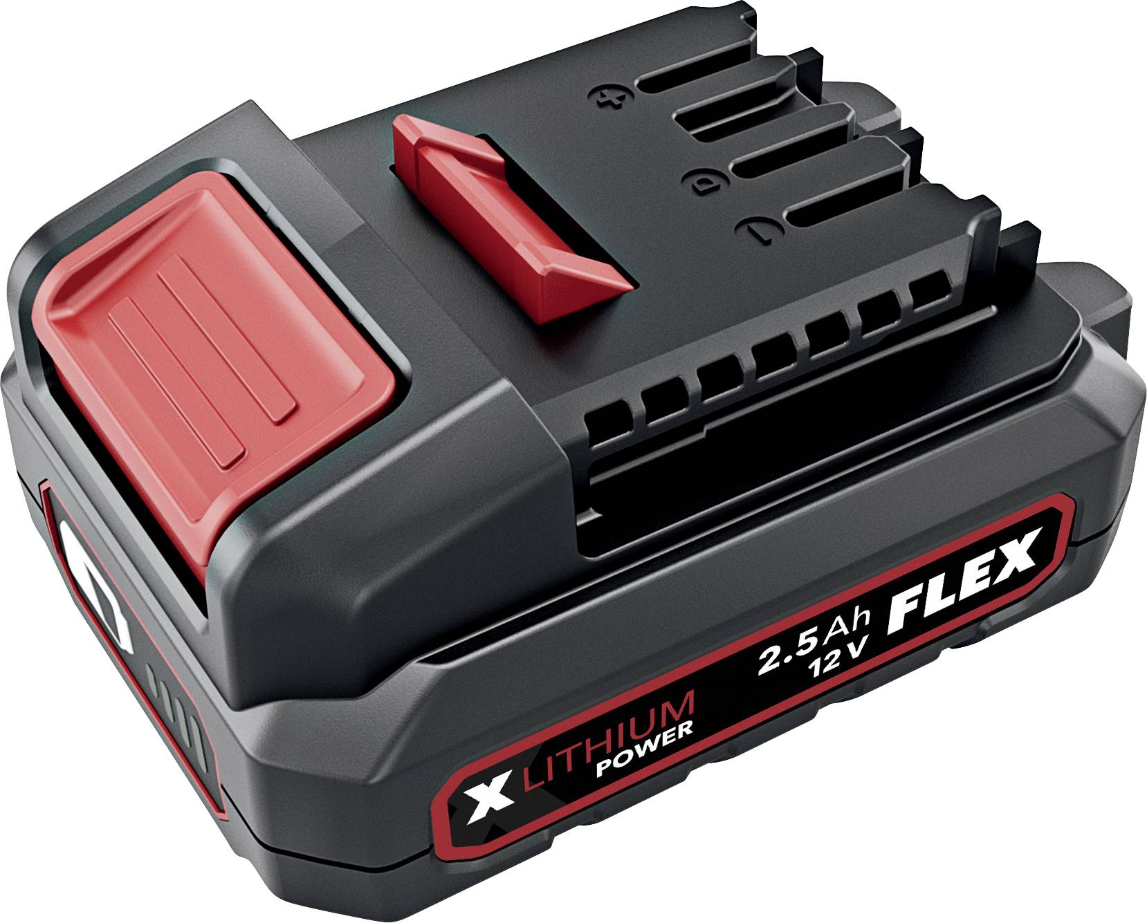 Schwarzer und roter FLEX Lithium Power 12V 2,5Ah wiederaufladbarer Akku mit Steckverbinder